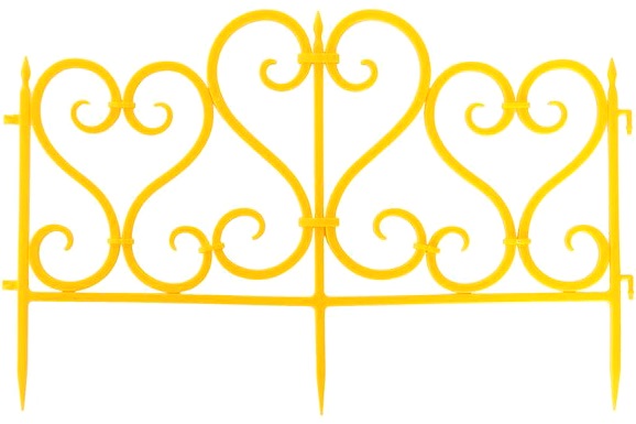 Декоративное ограждение «Ажурное» (0,25 × 3 м, жёлтый)
