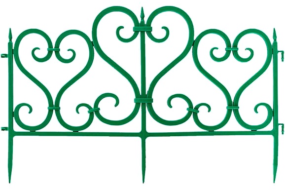Декоративное ограждение «Ажурное» (0,25 × 3 м, зелёный)